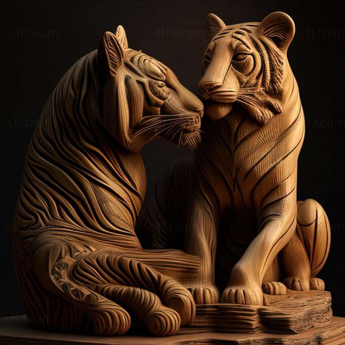 3D model Amur and Timur famous animal (STL)